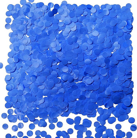 Blue Metallic Foil Round Table Confetti Decor Circle Dots Mylar Table Scatter Confetti Under the Sea Baby Shower Birthday Wedding Bachelorette Graduation Party Confetti Decorations, 60g