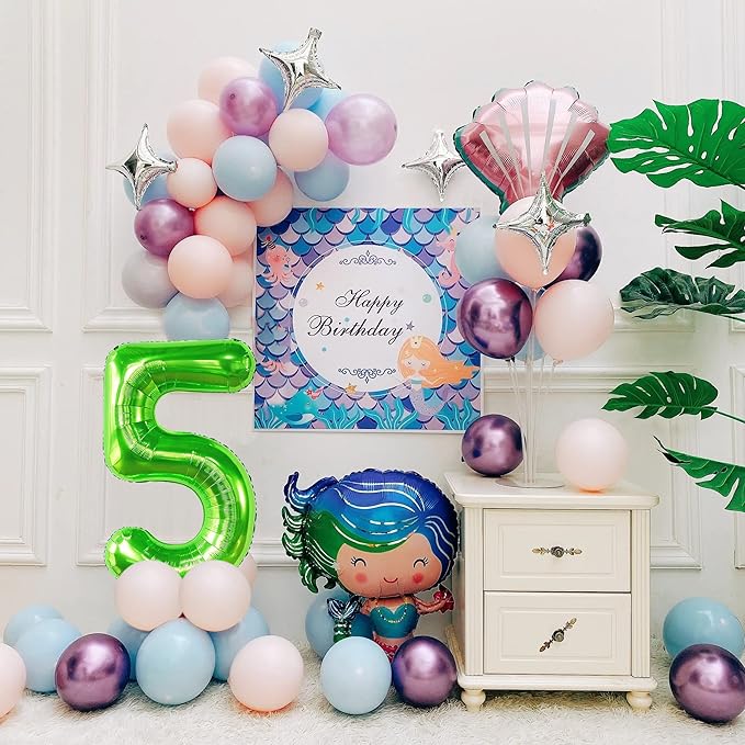 40 inch Number Balloon 0-9 Green Large Number 5 Balloons,Digital Balloons for Birthday Party Celebration Decorations Supplies, Helium Foil Number Balloons for Wedding Anniversary