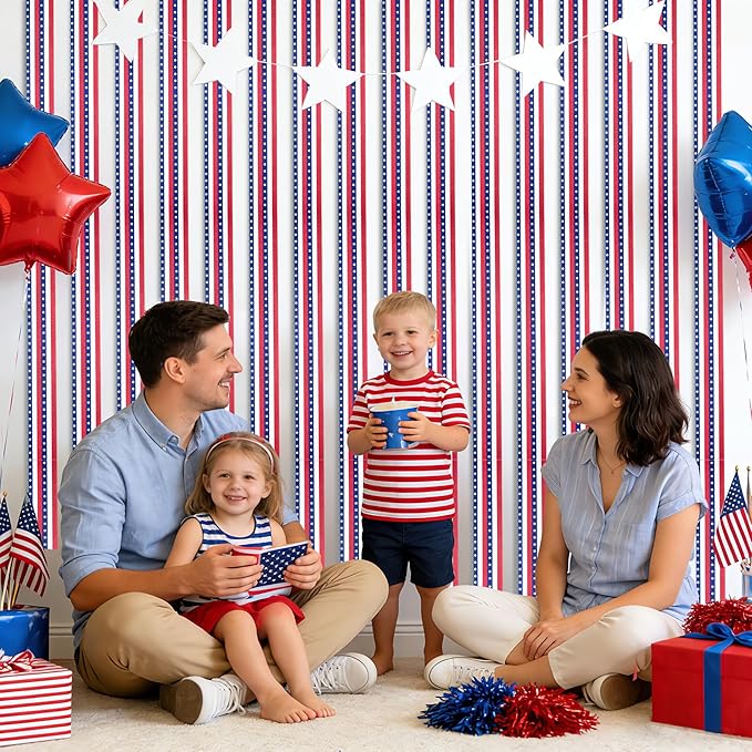 Tlswshsy 12 Rolls Patriotic Crepe Paper Streamers, 393 ft Red White Blue Crepe Rolls, Independence Day Paper Streamer Decoration for 4th of July Memorial Day American Theme Party Decor DIY Crafts
