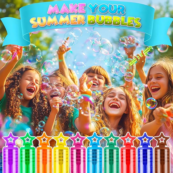 230 Pcs 10 Colors Star Bubble Wands,Bubbles Wand for Kids,Bulk, Perfect for Birthday, Wedding,Summer Outdoor Toys,Goody Bags Stuffer Bubbles,Carnival Prize,Party Favors