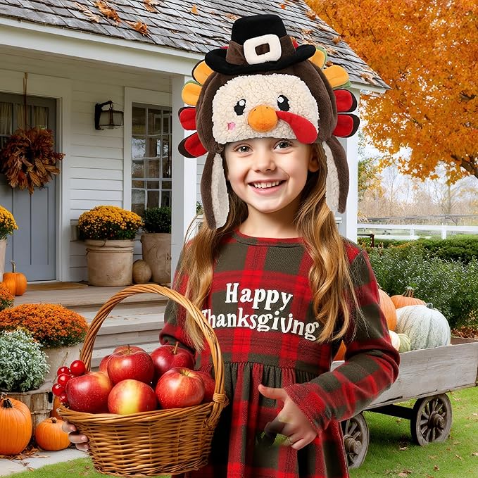 DolliBu Plush Hat – Super Soft Fleece Stuffed Animal Beanie with Ear Flaps, Cozy Warm Winter Hat for Kids – One Size