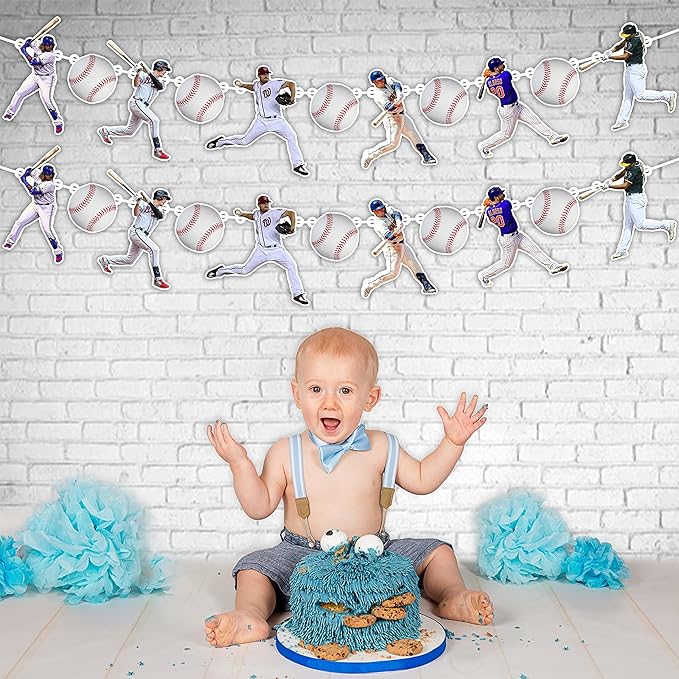 Baseball Garland Decoration – Sports Theme Birthday Party Supplies for Boys and Adults – Hanging Banner Garland for Baseball Fans – Durable Party Decoration for Birthday and Team Celebrations