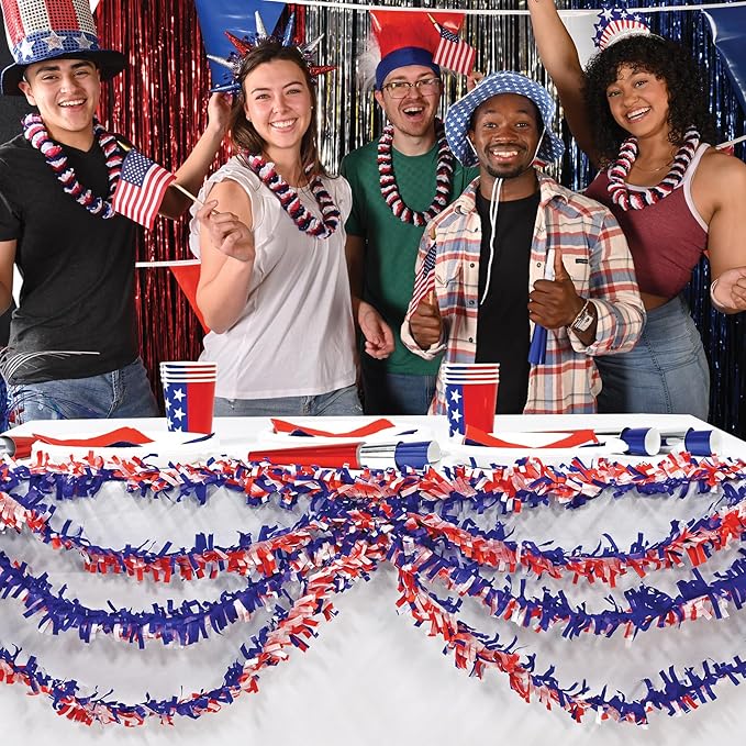 Tissue Festooning (red, white, blue) Party Accessory (1 count)