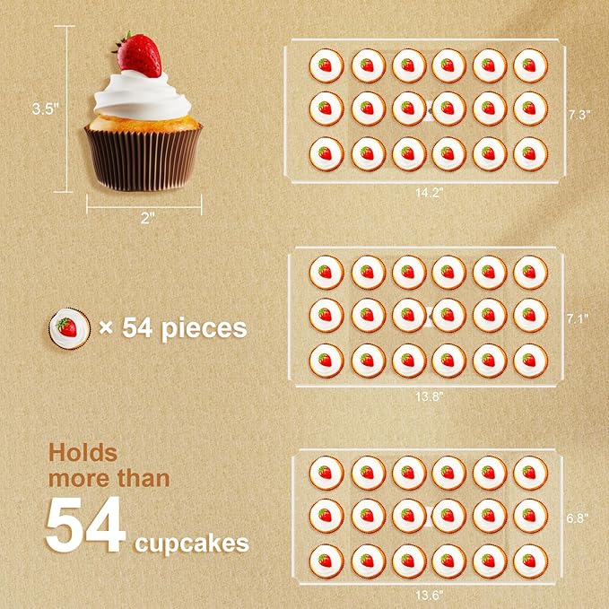 Bakzon Dessert Cupcake Stand, 3 Set Acrylic Tiered Serving Tray for Dessert Table Display, Cup Cake Holder for Tea Party/Birthday/Wedding