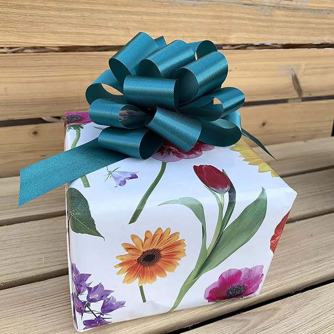 Teal Decorative Gift Pull Bows - 5" Wide, Set of 10, Wreath, Spring, Summer, Swag, Garland, Gift Basket, Presents, Birthday, Fundraiser, Classroom, Office, Decoration, Christmas, Easter