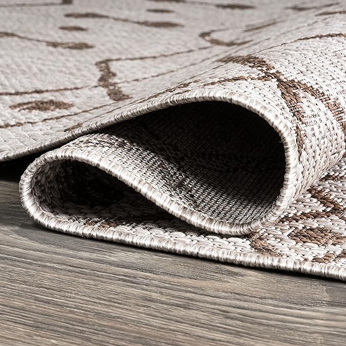 JONATHAN Y Tribal Bohemian Indoor Outdoor Runner Rug 2X10 Beige/Brown, Nokat for Backyard, Patio, Porch, Easy-Cleaning, High Traffic, Pet-Friendly, Non-Shedding (SMB131A-210)