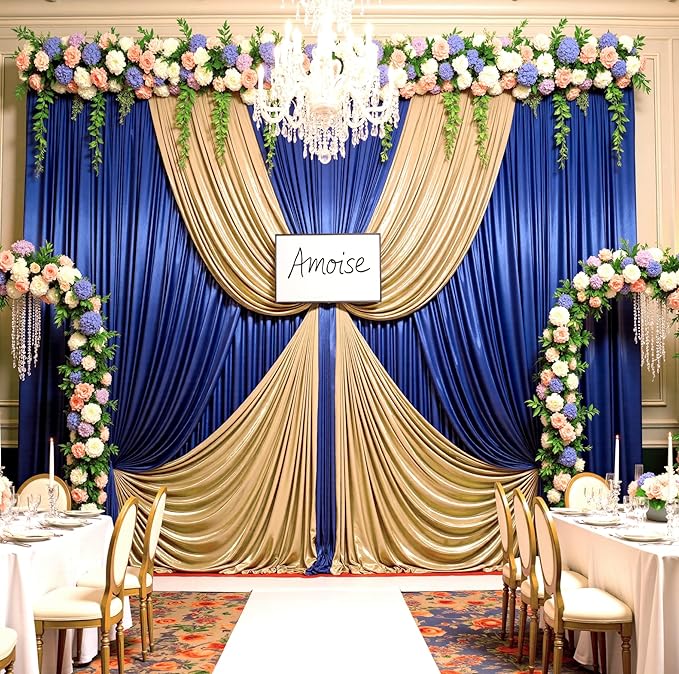 20ftx10ft Champagne Sequin Backdrop Curtain for Parties, Wrinkle Free Thick Glitter Sparkle Photo Backdrop Drapes 4 Panels 5x10FT Shimmer Back Drop Cloth for Wedding Birthday Photography Background