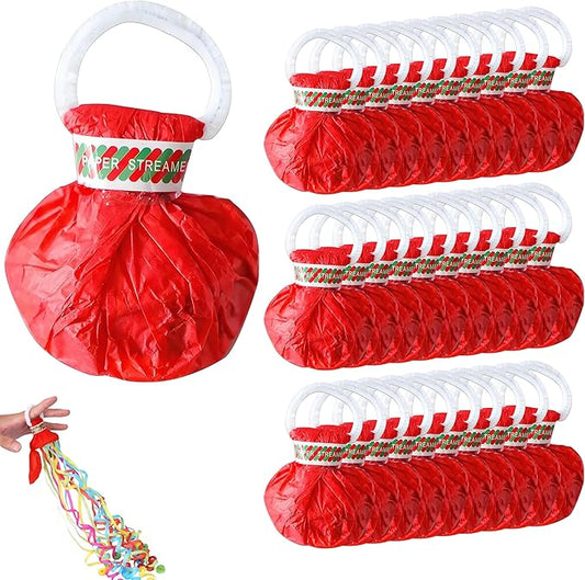 30PCS Wedding Party Streamer Confetti Poppers – Red Handheld Throw Streamers for Celebration, Bride Entrance, Birthday, Graduation, Adult Ceremony Decorations, Weddings & Bride Entrances