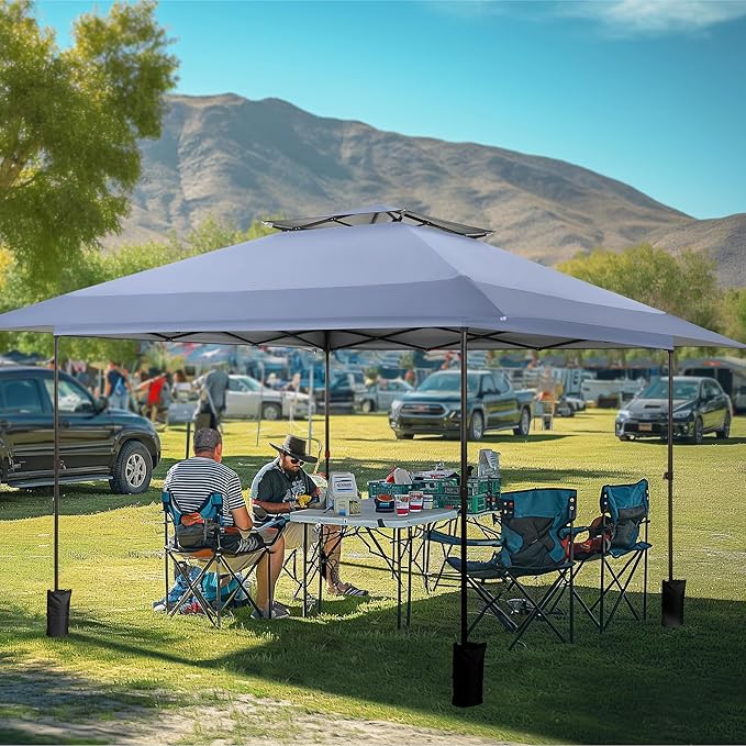 MFSTUDIO 13x13 Outdoor Pop Up Canopy Tent,Easy Set up Straight Leg Outdoor Canopies One Push Folding Instant Shelter Tents for Beach,Party and Camping, 169 Sq. Ft of Shade