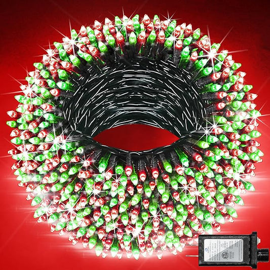 300 LED Red & Green String Lights, 75FT Green Wire Fairy Lights with 12 Modes Dimmable Timer, Spring Decorations for Home, Tree Lights Indoor for Spring Summer Birthday Party Christmas Decorations