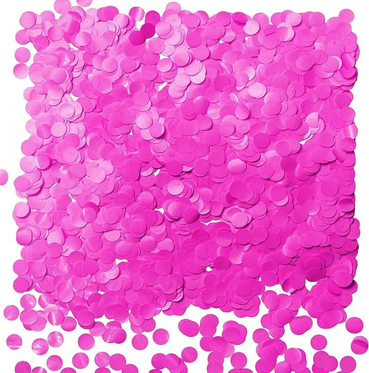 Hot Pink Metallic Foil Round Table Confetti Decor Circle Dot Mylar Table Scatter Confetti Girls Women Birthday Wedding Bachelorette Under the Sea Baby Shower Graduation Party Confetti Decorations, 60g