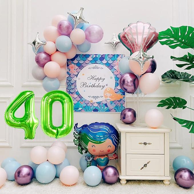 40 inch Number Balloon 0-9 Green Large Number 40 Balloons,Digital Balloons for Birthday Party Celebration Decorations Supplies, Helium Foil Number Balloons for Wedding Anniversary