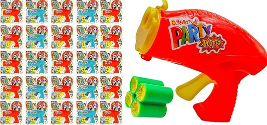 JA-RU Confetti Poppers for Kids (24 Pack) Colorful Party Poppers Confetti Shooters, Confetti Gun, Party Favors for Gender Reveal, Wedding, Birthday & New Year’s Eve | 955-24s