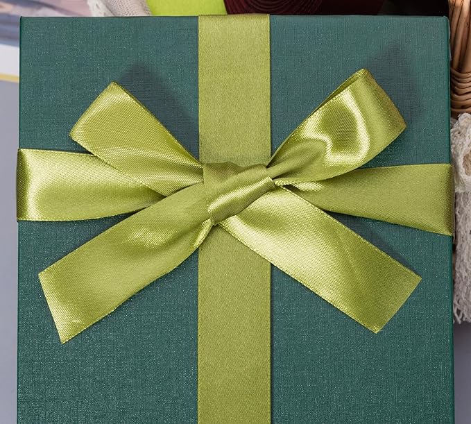 YASEO 1 Inch Moss Green Solid Satin Ribbon, 50 Yards Craft Fabric Ribbon for Gift Wrapping Floral Bouquets Wedding Party Decoration
