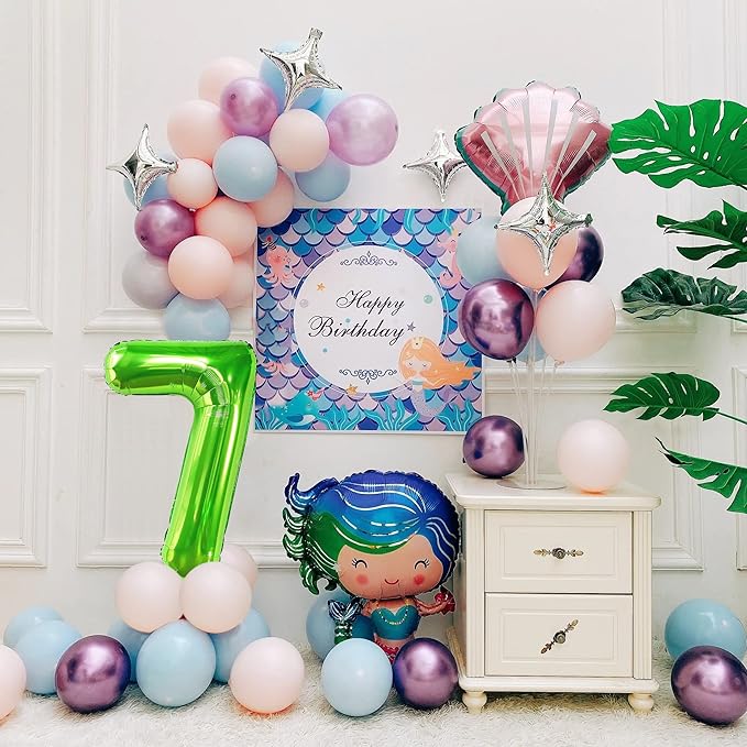 40 inch Number Balloon 0-9 Green Large Number 7 Balloons,Digital Balloons for Birthday Party Celebration Decorations Supplies, Helium Foil Number Balloons for Wedding Anniversary