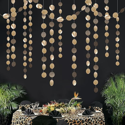 Cheerland 4 Pcs Cheetah Party Decorations Hanging Garland Leopard Print Party Decorations Animal Print Streamer Banner Backdrop for Bacherolette Bridal Baby Shower Supplies Cheetah Birthday Decor