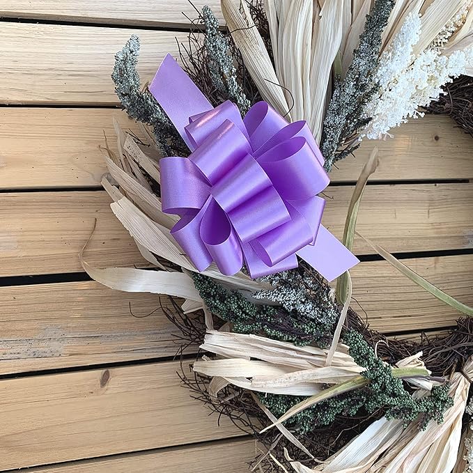 Lavender Decorative Gift Pull Bows - 5" Wide, Set of 10, Easter, Spring, Valentine's Day, Mother's Day, Summer, Wedding Decor, Baby Shower, Birthday, Presents, School Colors, Office, Anniversary