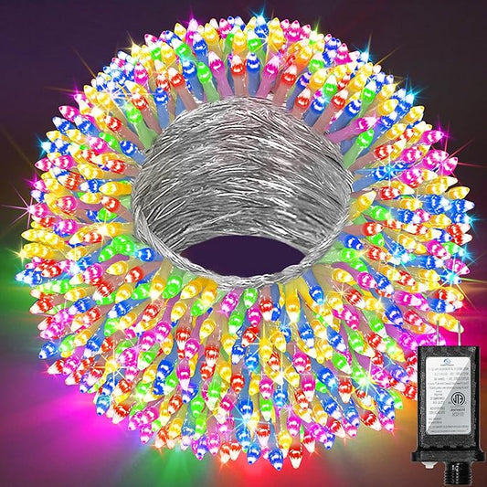 240ft Outdoor Christmas Lights, 750 LED Super Long String Lights 12 Modes & Timer Memory, Dimmable Outsite Waterproof Light Strings for Xmas Tree Garden Wedding Party Holiday Decorations Multicolor