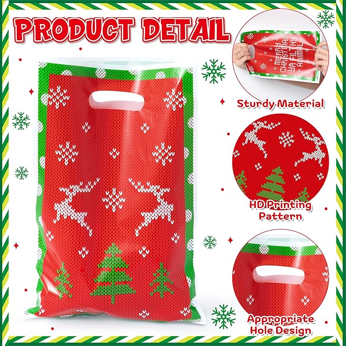 JuPelozak Christmas Party Favor Bags - 50pcs Funny Xmas Movie Goodie Bag, Merry Christmas Ya Filthy Animal Candy Cookies Gift Decor for Adult Teen Fans, Holiday Celebration Decorations Supplies