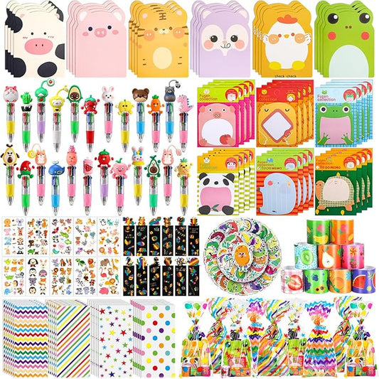 24 Pack Party Favors Classroom Gifts Set with Classic Animal ＆Fruit Designs for Teens, Easter Goodie Bags with Multicolor Pen for Birthday Stuffers Rewards Prizes Party Favors