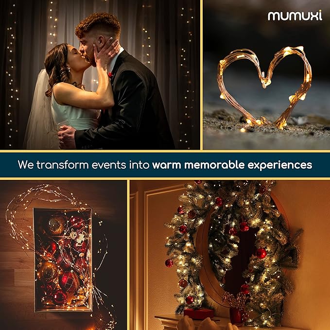MUMUXI 24 Pack 7.2ft Fairy Lights Battery Operated String Lights, 20 Mini Battery Powered LEDs for Centerpiece Table Decorations, Wedding Party Bedroom Mason Jar Christmas, Warm White