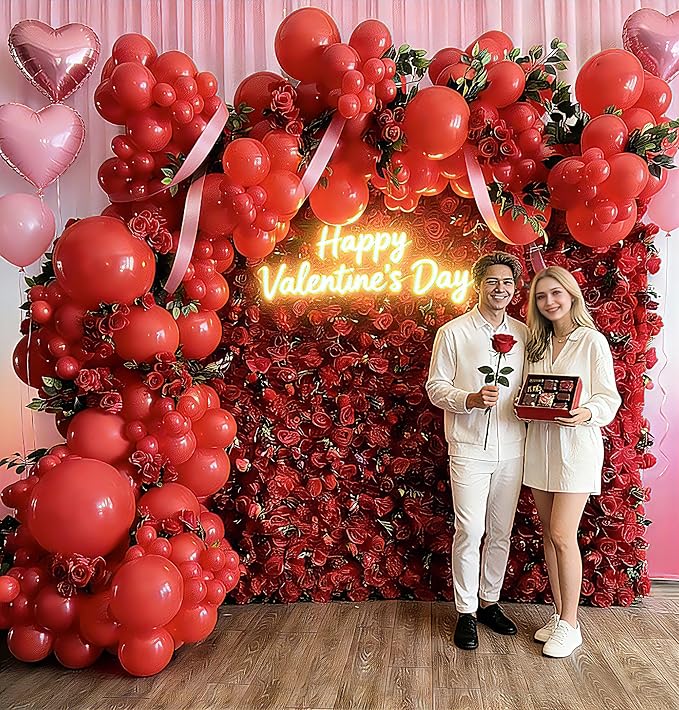 Red Balloons 125 Pcs Balloon Different Sizes 18 Inch 12 Inch 10 Inch 5 Inch Red Balloons Arch Kit Garland for Birthday Party Baby Shower Graduation Christmas Valentines Day Decorations