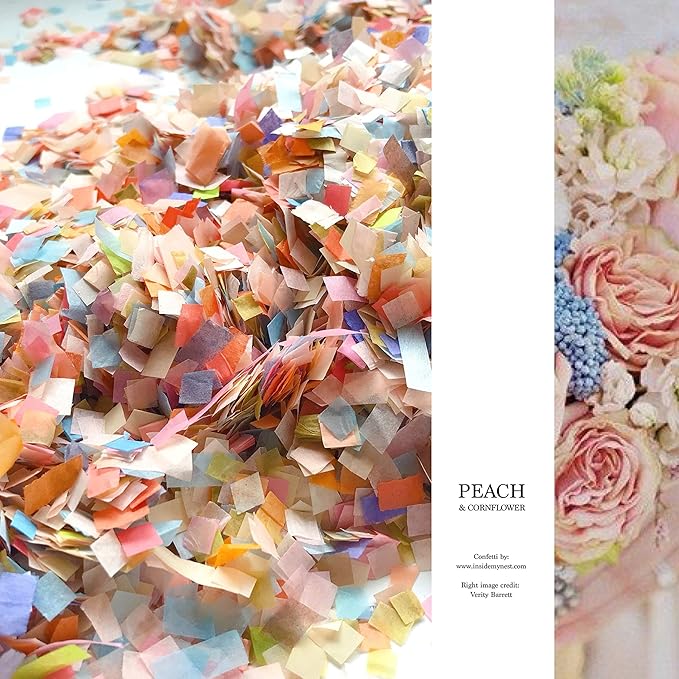 Inside My Nest Wedding Confetti for Poppers Cannon Peach Cornflower Blue 75g/2oz