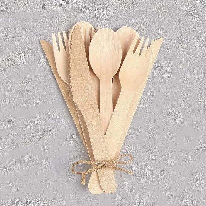 500 Wooden Forks, Disposable Wooden Cutlery Set - Alternative to Plastic, Eco Friendly, Biodegradable, Compostable Cutlery Set - 500 Compostable Forks, Disposable Utensils Set