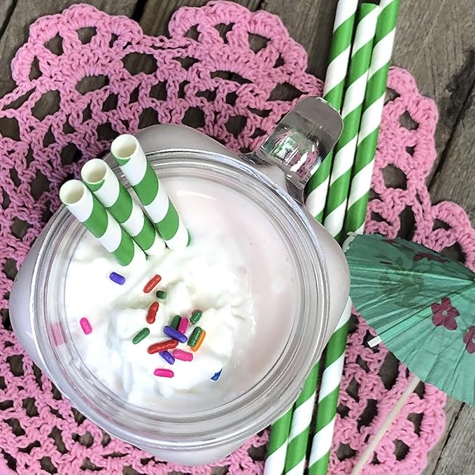 50 Christmas Paper Straws - Red White and Green - Stripe - 50 Pack Outside the Box Papers Brand