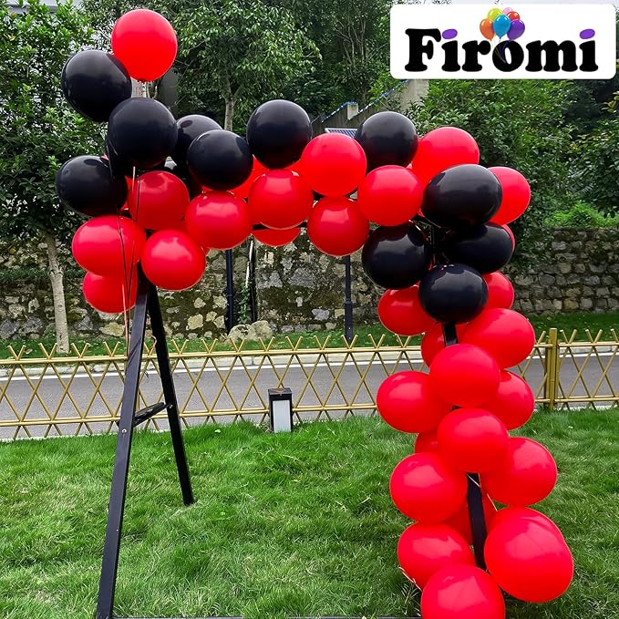 Firomi Red Balloons 12-inch 100 Pack Big Helium Matte Round Red Thicken Latex Balloon for Birthday Party Valentine's Day Wedding (with 3 Ribbons)