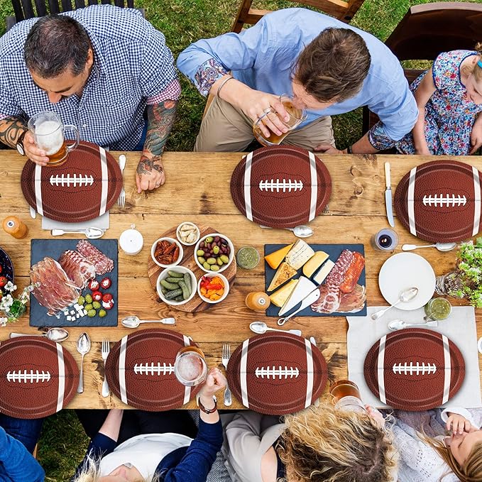 80 PCS Football Oval Paper Plates Large 11” Disposable American Rugby Sport Platters, Touch Down Boy Birthday Theme Party Heavy Duty Dish Tray for BBQ Gathering Picnic Carnival Dinner Party Tableware