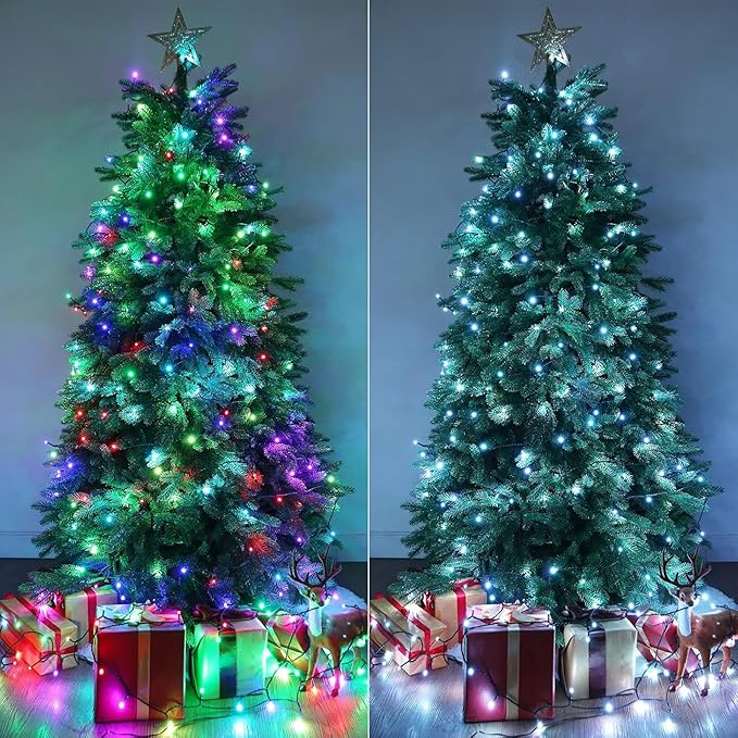 iBaycon 4th of July Lights, 66FT 200 LED Color Changing RGB String Lights Outdoor, Red White and Blue Fairy Light with Remote Timer Plug in for Independence Day Party Holiday Indoor Outdoor Decor
