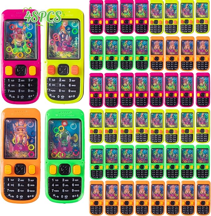 Desyeryamimi 48 Pack Handheld Water Ring Toss Games for Kids Party Favors, Goodie Bags Stuffers, Birthday Return Gifts, Classroom Treasure Box Prizes Bulk, Halloween/Christmas Pinata Filler Toys