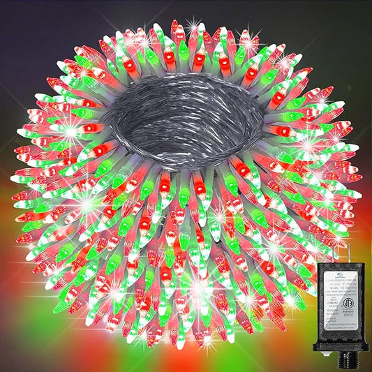 300 LED Red & Green String Lights, 75FT Connectable Fairy Lights with 12 Modes Dimmable Timer, Spring Decorations for Home, Tree Lights Indoor for Spring Summer Birthday Party Christmas Decorations