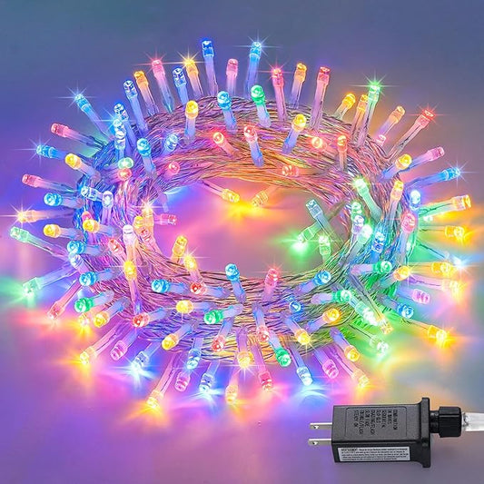 JMEXSUSS 150 LED Christmas Lights Indoor Outdoor Waterproof, 59 ft Connectable Christmas Tree Lights Plug in, 8 Modes Multicolor String Lights for Bedroom Tree Fence Patio Party Christmas Decorations