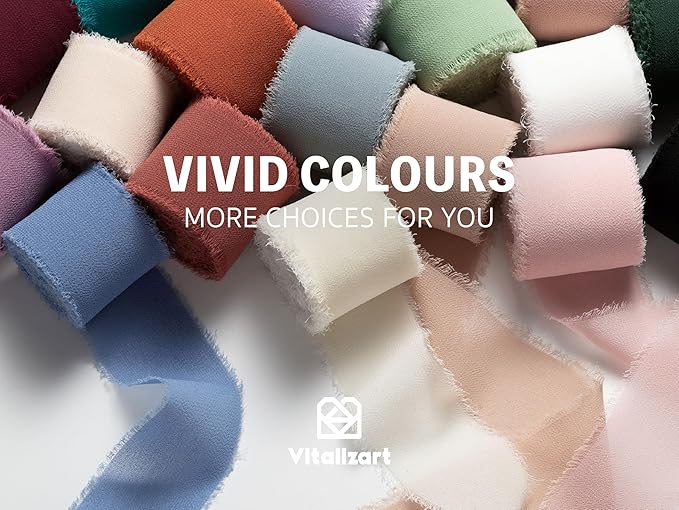 Vitalizart Chiffon Silk Ribbon Handmade Fringe 1.5" x 21 Yd Lavender Light Purple Lilac Frayed Edges Ribbons for Wedding Invitations Bridal Bouquets Gifts Wrapping Crafts Holiday Party Decorations