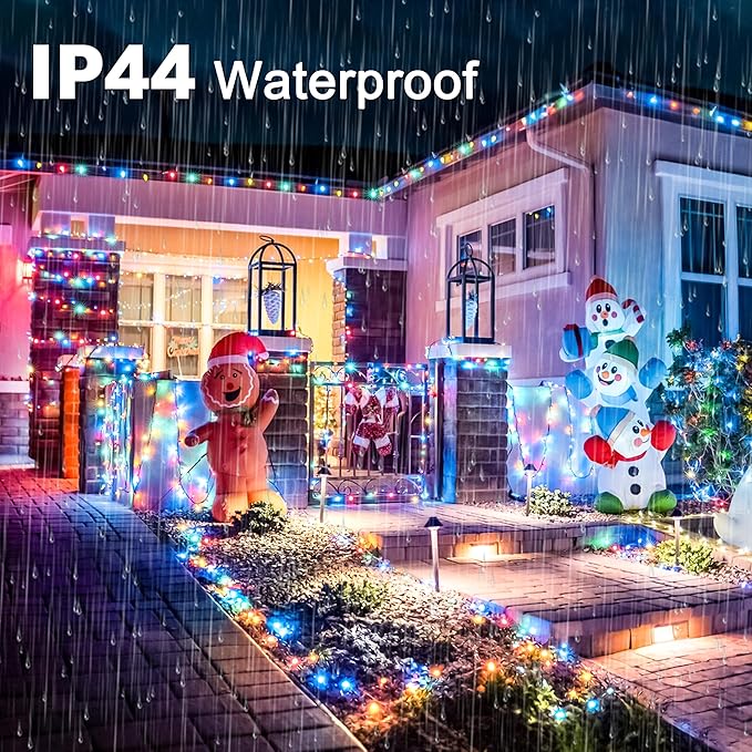 197FT 600 LED Christmas Lights Outdoor, Multicolored Christmas Tree Lights Plug in, 8 Modes Twinkle String Light for Bedroom Wedding Party Ceiling Xmas Home Decorations
