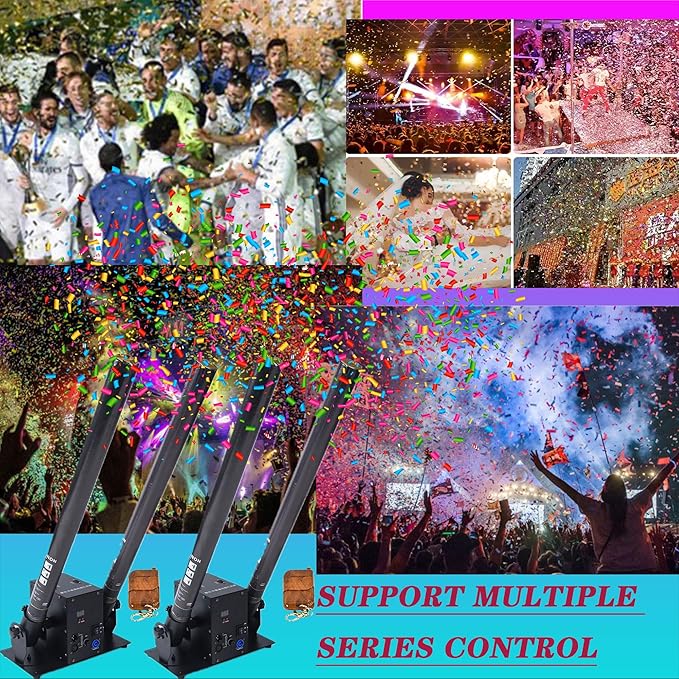 Electric Confetti Launcher Confetti Shooter with Wireless Remote for DJ Party Nightclub Wedding Stage Concert Event Show