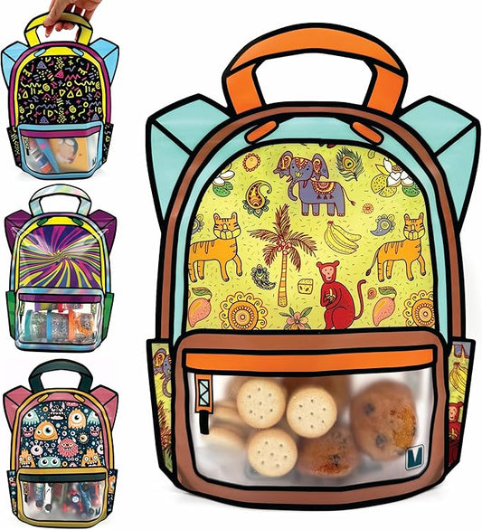 20 Pack Goodie Bags for Kids Birthday Party Supplies - Bulk Gift Bag for Favors, Food, and Candy with Resealable Ziplock Seal (Tropical Crew/Small)