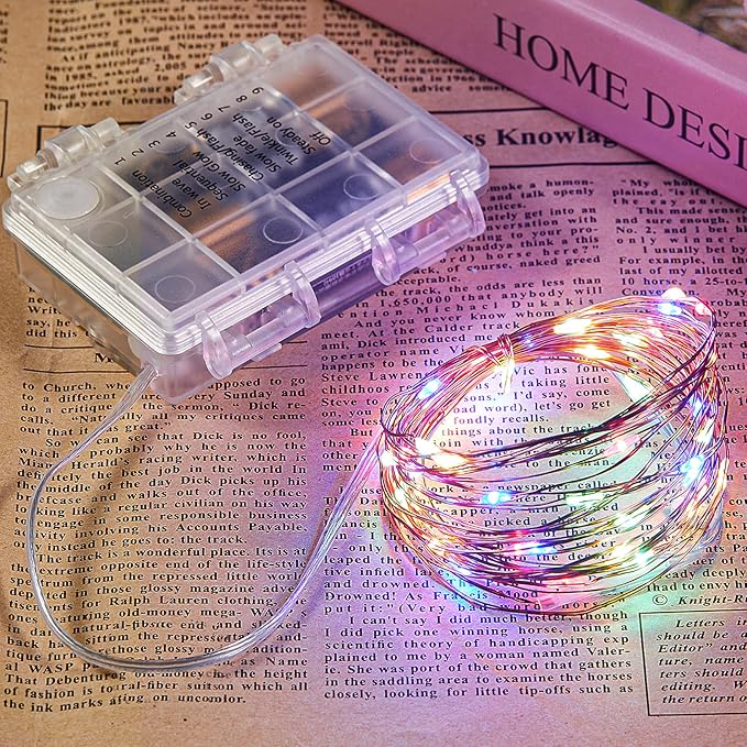 Ariceleo 4 Pack 32.8 Ft. Battery Operated Outdoor String Lights with Remote & Timer, LED Multi Color Fairy Lights, Waterproof Twinkle Lights for Bedroom, Dorm, Mason Jar, Wedding, Party, Christmas