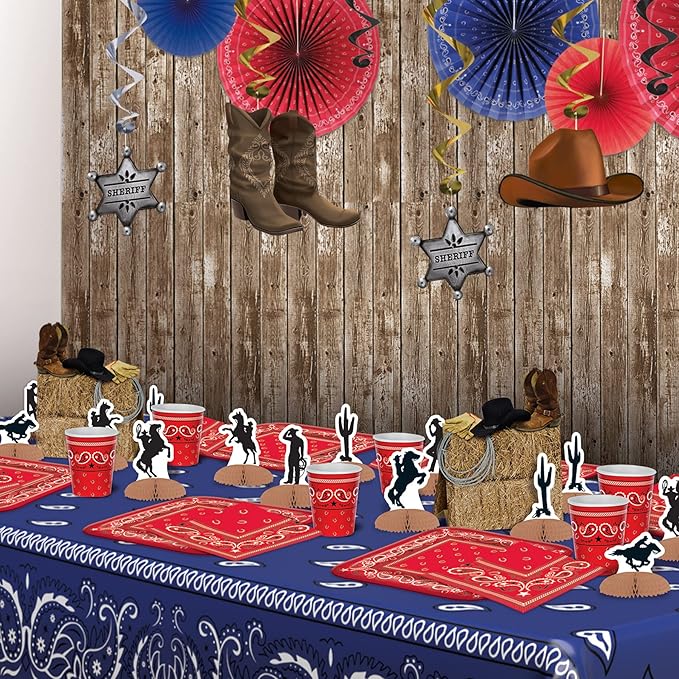 Beistle 16 Piece Western Silhouette Mini Table Centerpieces Wild West Cowboy Party Decorations