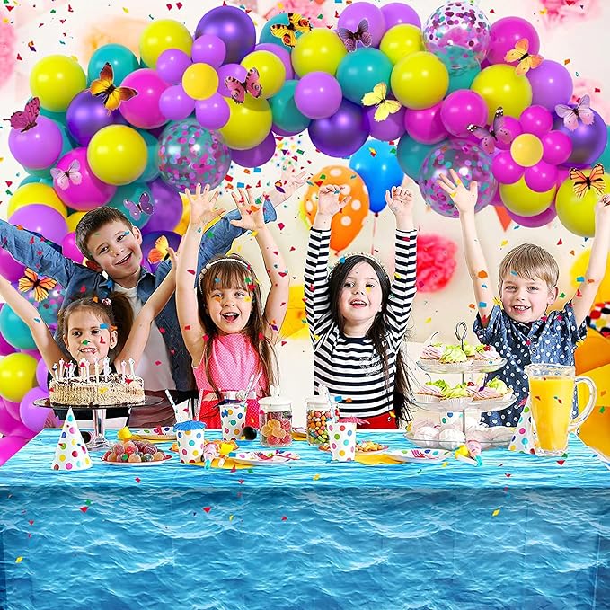 Pink Blue Purple Balloon, 60 Pcs 12 Inches Hot Pink Metallic Purple Teal Yellow Balloons Confetti Balloons for Kids Magic Theme Birthday Decoration Baby Shower Girls Music Party Supplies