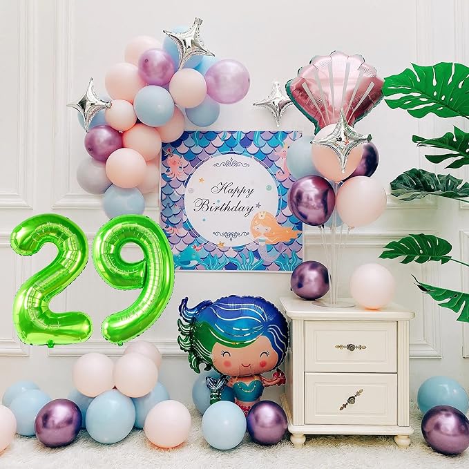 40 inch Number Balloon 0-9 Green Large Number 29 Balloons,Digital Balloons for Birthday Party Celebration Decorations Supplies, Helium Foil Number Balloons for Wedding Anniversary