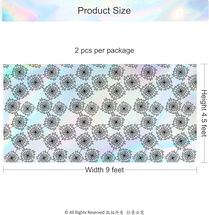 Cheerland Spiderweb Tablecloth Iridescent Holographic Foil Table Cover Halloween Decorations Disposable Plastic for Ghoul Birthday Bridal Shower Spooky Emo Gothic Summerween Party Supplies 2pcs