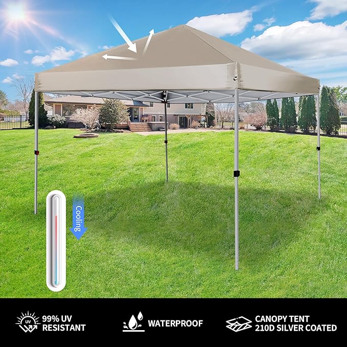 Canopy Tent 8X8 FT,Instant Pop Up Shelter w/Carry Bag,4 Ropes,Adjustable Straight Leg Heights,8X8 FT Top Shelter Tents for Parties,Garden,Commercial Event,Black