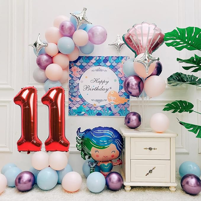 40 inch Number Balloon 0-9 Red Large Number 11 Balloons,Digital Balloons for Birthday Party Celebration Decorations Supplies, Helium Foil Number Balloons for Wedding Anniversary