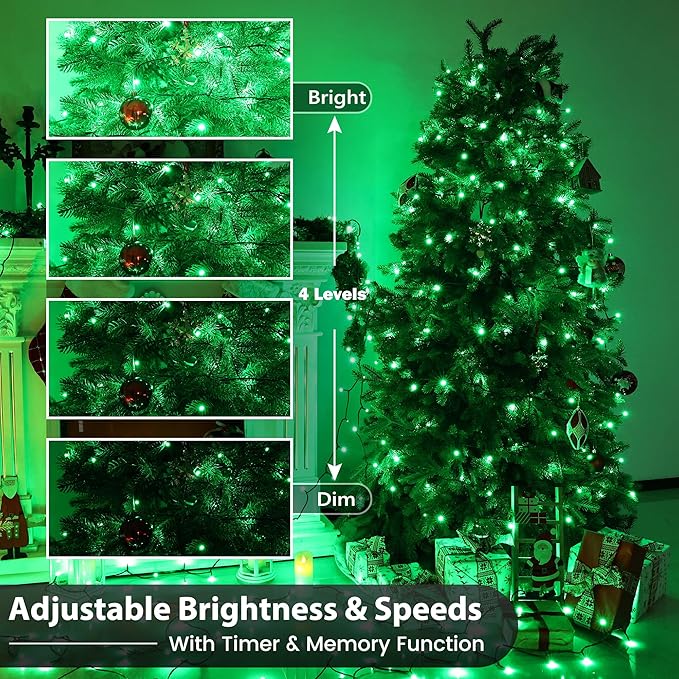 Toodour Christmas Lights RGB String Lights, 164ft 500 LED Color Changing String Light with Remote & Timer, Waterproof Xmas Tree Light for Home Yard New Year Party Indoor Outdoor Christmas Decorations