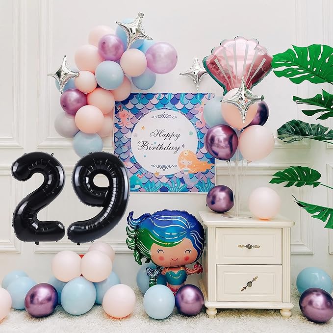 40 inch Number Balloon 0-9 Black Large Number 29 Balloons,Digital Balloons for Birthday Party Celebration Decorations Supplies, Helium Foil Number Balloons for Wedding Anniversary