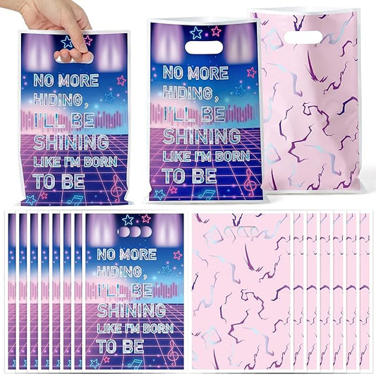 JuPelozak Music Party Favor Bags - 50pcs Korea Pop Music Theme Goodie Bag, Birthday Treat Candy Cookie Gift Decor for Fans Adult, Movie Musical Holiday Celebration Party Decorations Supplies