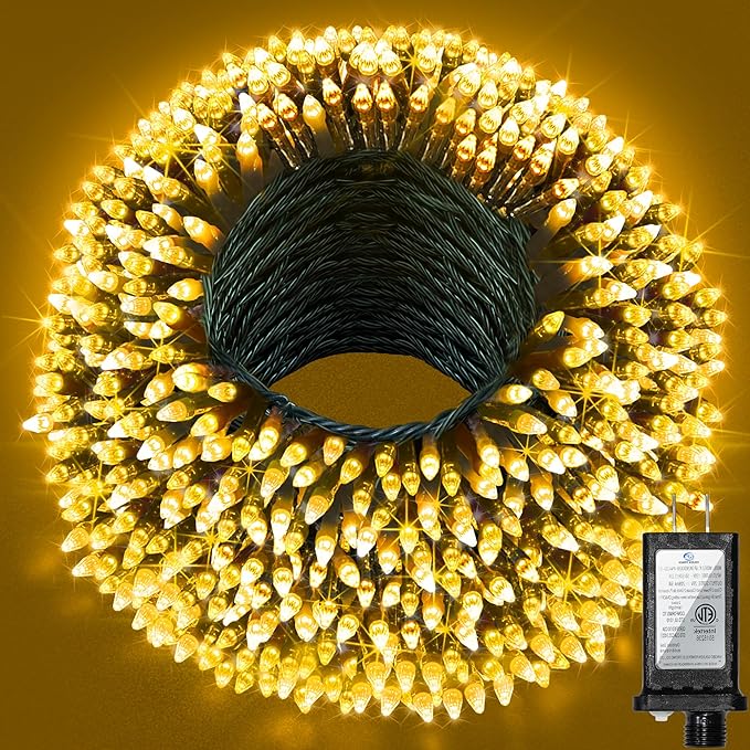 300LED 75FT Christmas Lights Indoor, LED Christmas Tree Decoration Lights with 12 Modes & Timer Memory, Dimmable Plug In Waterproof LED Xmas Light for Yard Trees Wedding Party Holiday Warm White